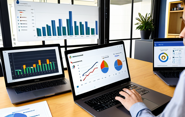 **
Prompt: Startup team analyzing customer data on laptops and dashboards, highlighting demographics, behavior, and needs. Charts showing customer segmentation. Modern office setting. Google Analytics logo visible. Focus on data-driven decisions.
**