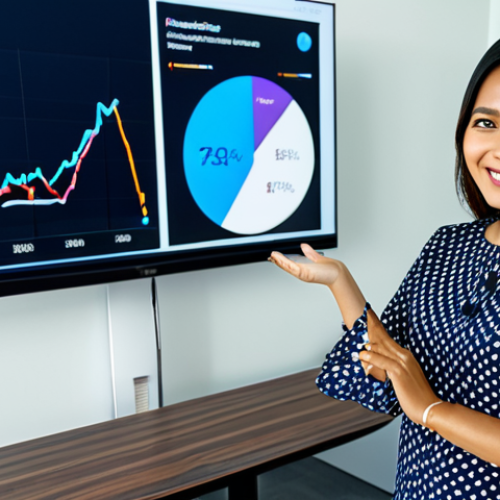 Digital Marketing Success**

A Malaysian marketing professional, fully clothed in a modern, modest batik blouse and smart trousers, smiling confidently while presenting a data analytics dashboard on a large screen. The background shows a bright, collaborative office space with diverse colleagues.  Perfect anatomy, natural proportions, well-formed hands, proper finger count.  Safe for work, appropriate content, professional.

**