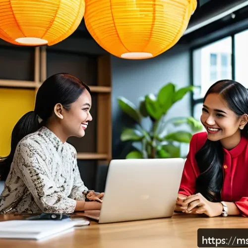Home 30 스타트업 마케팅 실전 사례 분석 - A vibrant Malaysian startup office scene showing a diverse team of young professionals of Malay, Chi...