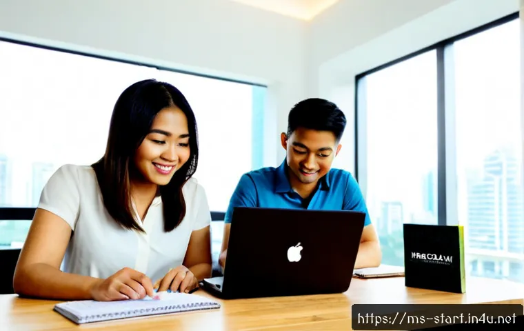 Home 17 스타트업 마케팅 업무 경험 - Photorealistic startup marketing team in a modern Kuala Lumpur co-working office, diverse Malaysian ...
